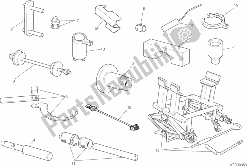 Alle onderdelen voor de 01b - Werkplaatsgereedschap van de Ducati Multistrada 1200 S Touring 2017 Alle onderdelen voor de 01b - Werkplaatsgereedschap van de Ducati Multistrada 1200 S Touring 2017